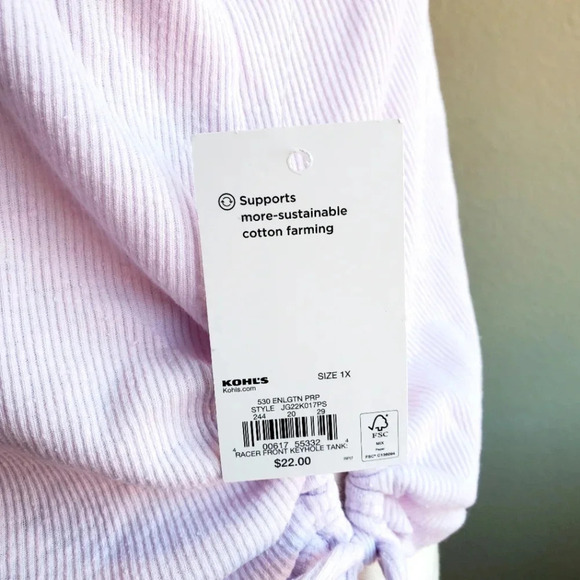 SO | Side Keyhole Racerback Tank Top in Purple sz 1X - Picture 6 of 7